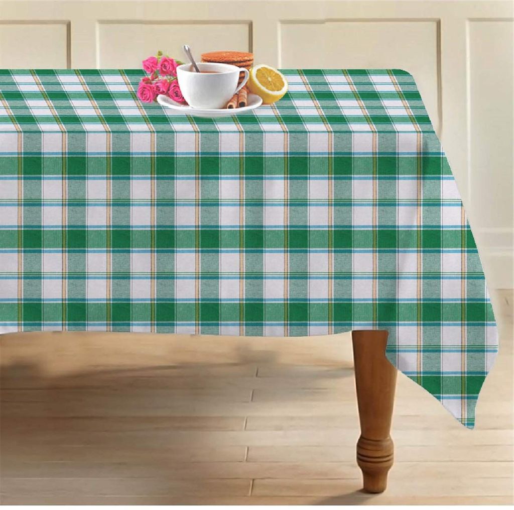 AIRWILL Cotton Designer Checks with Multicolor Combos of 4 Seater Tablecloth, Sized 140cm Width and 140cm Length, Square Shaped. Pack of 1 Piece.
