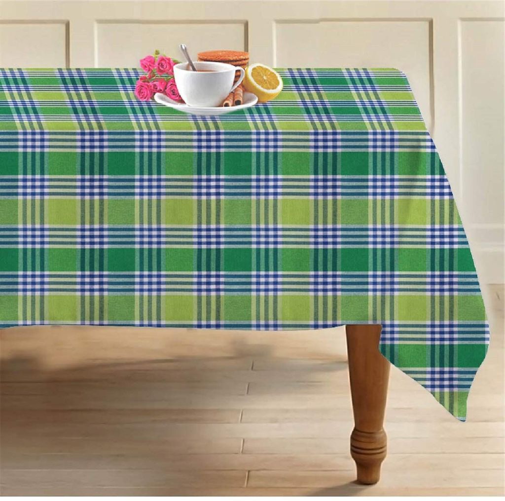AIRWILL Cotton Designer Checks with Multicolor Combos of 4 Seater Tablecloth, Sized 140cm Width and 140cm Length, Square Shaped. Pack of 1 Piece.