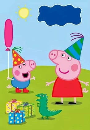 APM Peppa Pig Wall Sticker Fully Waterproof Vinyl Sticker self Adhesive for Living Room, Bedroom, Office, Kids Room 12X18 inches (PPC16) (PPC8)