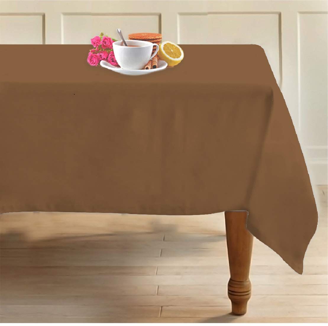 AIRWILL Cotton 4 Seater 55 Inches Square Table Cloth (Pack of 1 Piece)