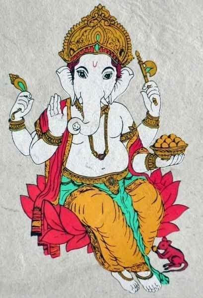 APM Ganpati Wall Sticker/Ganpati Bappa Fully Waterproof Vinyl Sticker self Adhesive for Living Room, Bedroom, Office, Kids Room 12X18 inches (GD24)