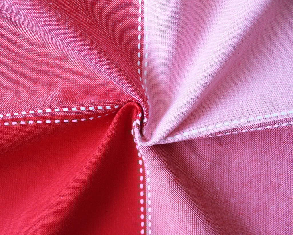 AIRWILL 100% Cotton Checkered Pattern 2 Seater Square Table Cover Sized, 36x36 inches (Red,Pink, Pack of 1)