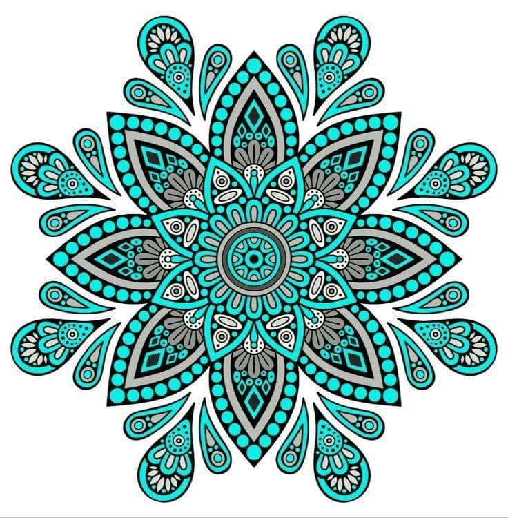 APM Rangoli Waterproof Laminated Floor Sticker 18x18 inches (18, RS13)