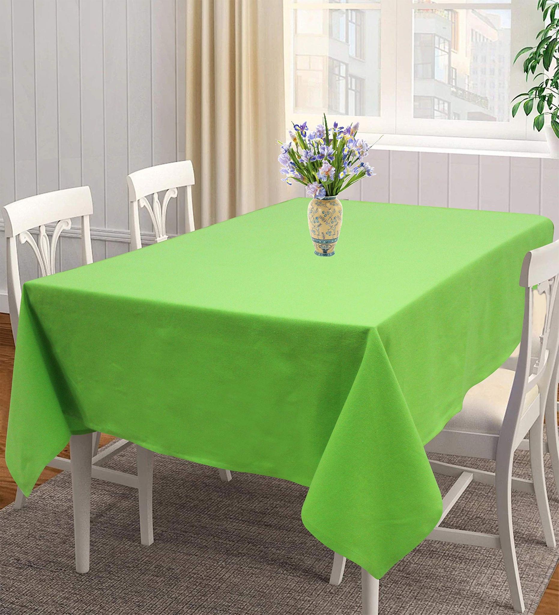 AIRWILL 100% Cotton Solid Pattern 4 Seater Square Table Cover Sized, 56x56 inches (Green, Pack of 1)