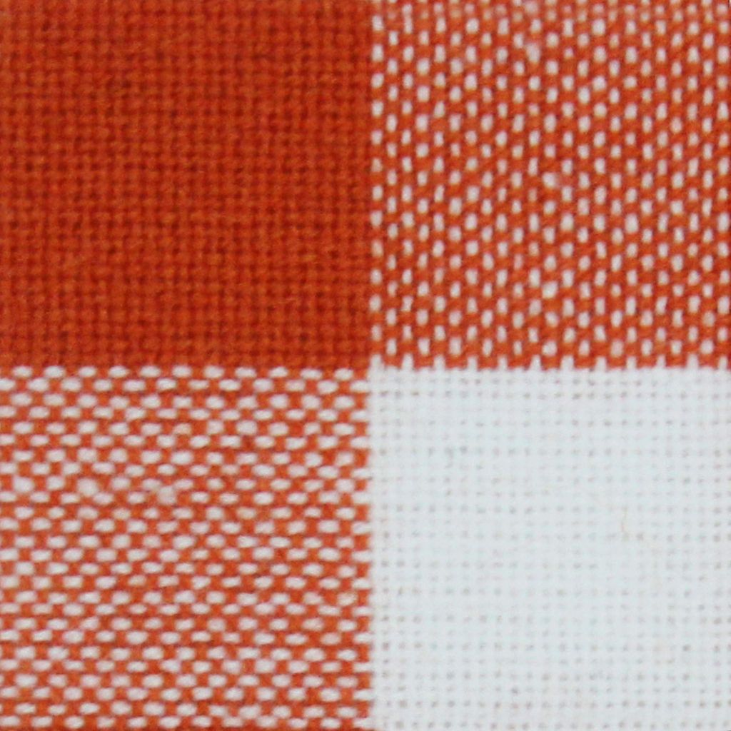 AIRWILL 100% Cotton Checkered Pattern 4 Seater Square Table Cover Sized, 56x56 inches (Orange,White, Pack of 1)