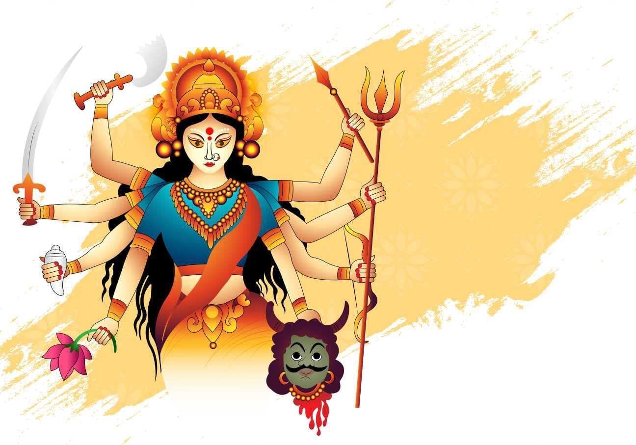 APM Durga Pooja Transparent Waterproof Sticker in 18x18 inches (DP7)