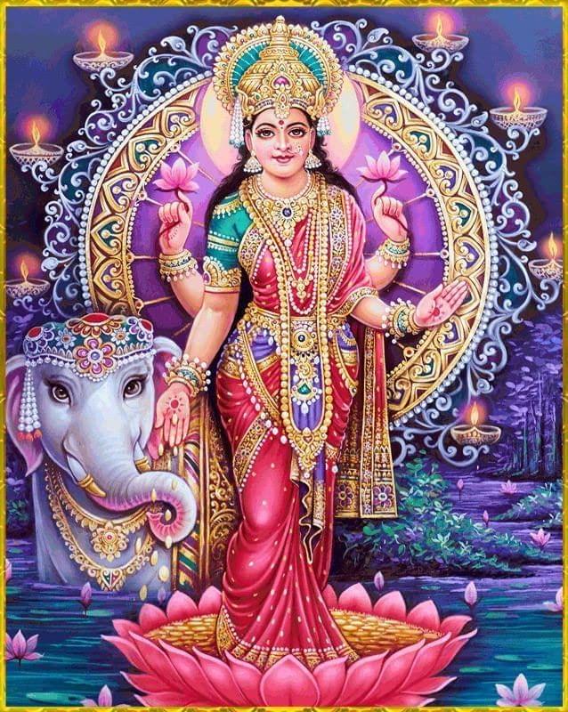 APM Goddess LAXMI JI Wall Vinyl Sticker Fully Waterproof Siize 12X18 inches (LS14)