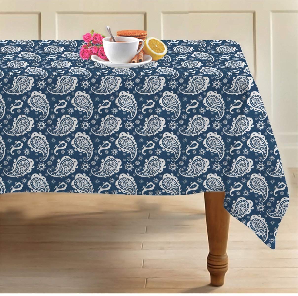 AIRWILL, 100% Cotton Self Designed 6 Seater Table Cloth, Pack of 1 pc.