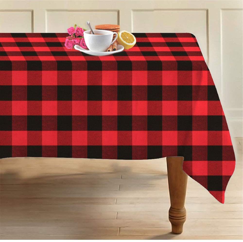 AIRWILL, 100% Cotton Designer Checks Tablecloth/Teapoy Cloth, Sized by 140cm in Width and 180cm in Length. Use as 4/6 Seaters, Rectangles Shaped. Pack of 1 Piece. - Towels | Buy online on ZillyBuy