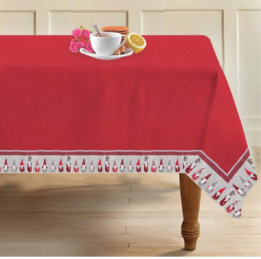 AIRWILL, 100% Cotton Designer Tablecloth/Teapoy Cloth, Sized by 140cm in Width and 180cm in Length. Use as 6/8 Seaters, Rectangles Shaped. Pack of 1 Piece