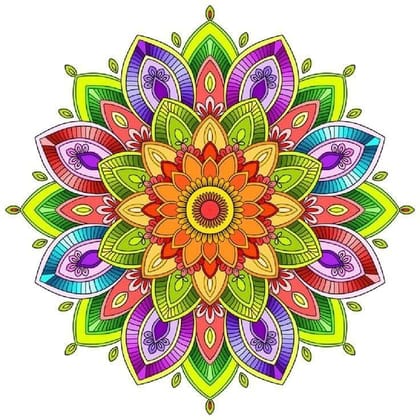 APM Rangoli Waterproof Laminated Floor Sticker in 15X15 inches (RL2)