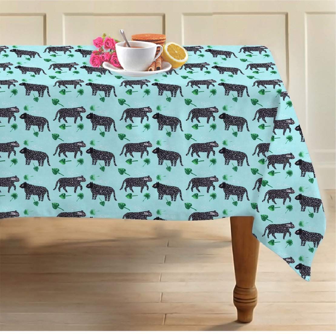 AIRWILL, 100% Cotton Designer Tablecloth/Teapoy Cloth, Sized by 140cm in Width and 180cm in Length. Use as 6/8 Seaters, Rectangles Shaped. Pack of 1 Piece