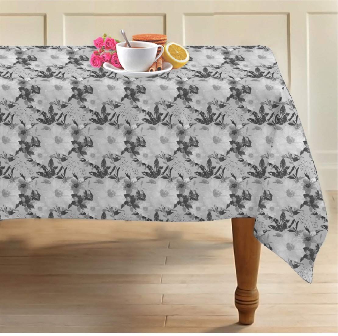 AIRWILL, 100% Cotton Designer Tablecloth/Teapoy Cloth, Sized by 140cm in Width and 180cm in Length. Use as 6/8 Seaters, Rectangles Shaped. Pack of 1 Piece