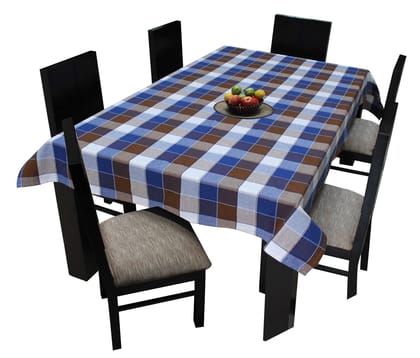 AIRWILL Branded, 100% Cotton Yarn-Dyed Multicolor Checks with 6/8 Seater Tablecloth, Sized 140cm Width and 180cm Length, Pack of 1 Piece