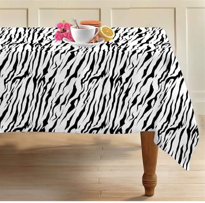 AIRWILL 100% Cotton Printed Pattern 8 Seater Rectangle Table Cover Sized, 56x95 inches (Black,White, Pack of 1)