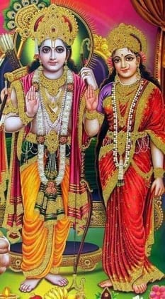 APM Lord RAM SITA Wall Sticker Fully Waterproof Vinyl Sticker self Adhesive for Living Room, Bedroom, Office, Kids Room 12X18 inches (RS11)