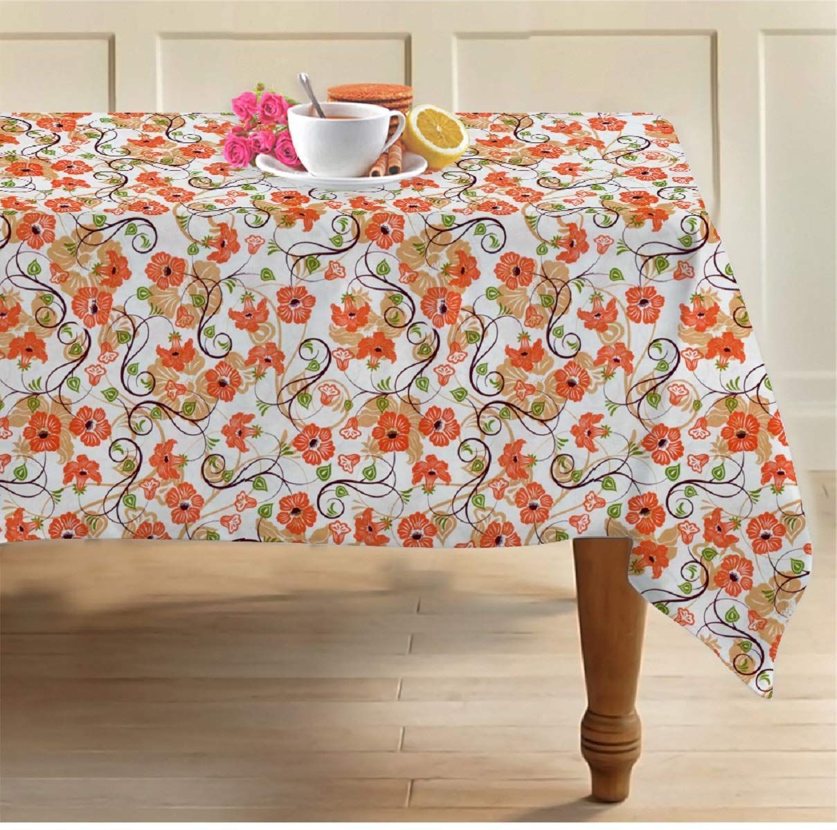 AIRWILL, 100% Cotton Self Designed 8 Seater Table Cloth, Pack of 1 pc.