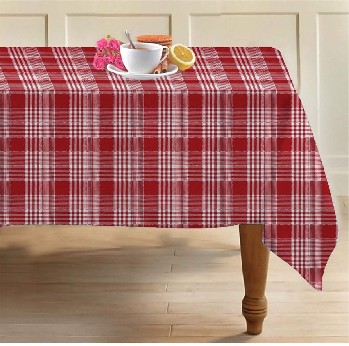 AIRWILL, 100% Cotton Self Designed 8 Seater Table Cloth, Pack of 1 pc.