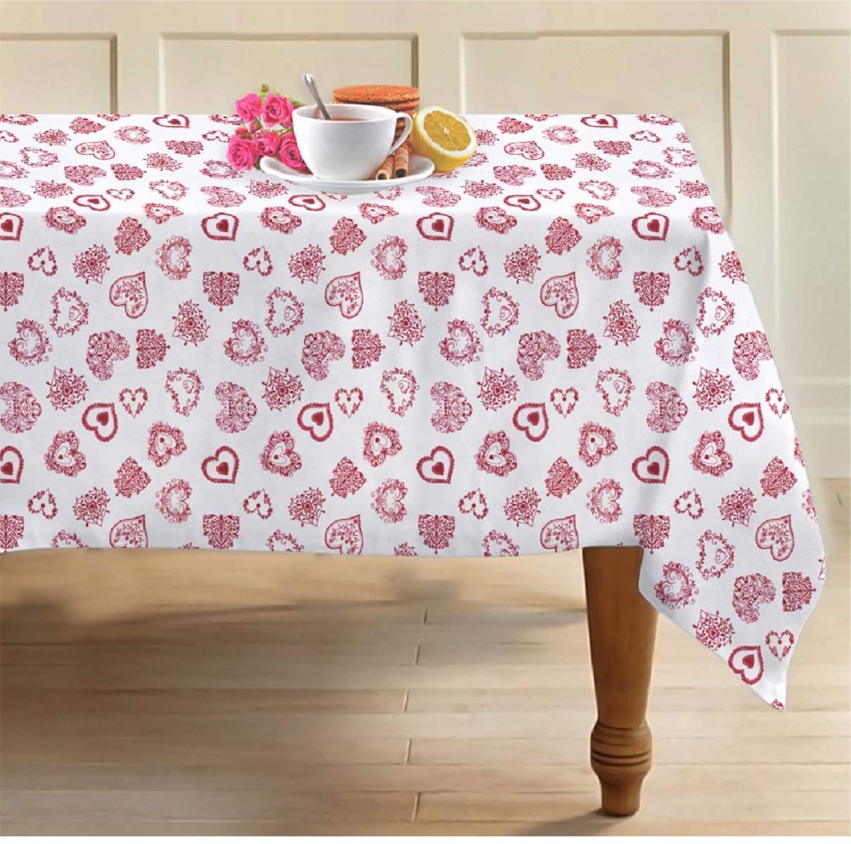 AIRWILL, 100% Cotton Self Designed 8 Seater Table Cloth, Pack of 1 pc.