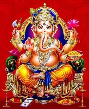 APM Ganpati Wall Sticker/Ganpati Bappa Fully Waterproof Vinyl Sticker self Adhesive for Living Room, Bedroom, Office, Kids Room 12X18 inches (GH21)