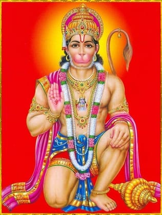 APM Hanuman JI Wall Sticker Fully Waterproof Vinyl Sticker self Adhesive for Living Room, Bedroom, Office, Kids Room 12X18 inches (H12)