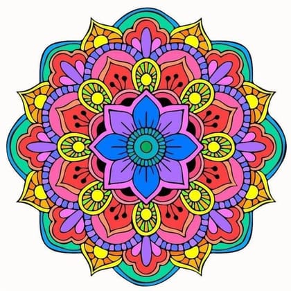 APM Rangoli Waterproof Laminated Floor Sticker in 15X15 inches (DS8)