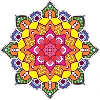 APM Rangoli Waterproof Laminated Floor Sticker in 15X15 inches (RR6)