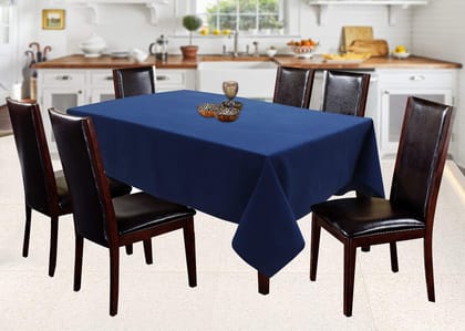 AIRWILL 100% Cotton Solid Pattern 6 Seater Rectangle Table Cover Sized, 56x71 inches (Blue, Pack of 1)
