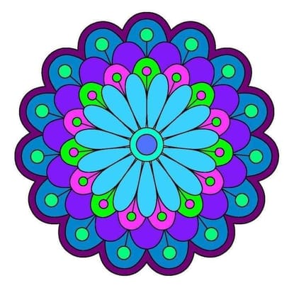 APM Rangoli Waterproof Laminated Floor Sticker in 15x15 inches (15, RS15)