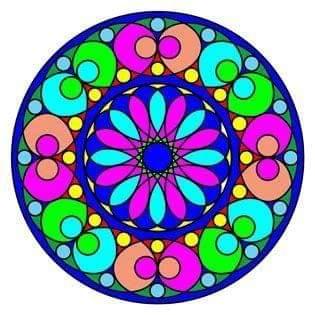 APM Rangoli Waterproof Laminated Floor Sticker in 15X15 inches