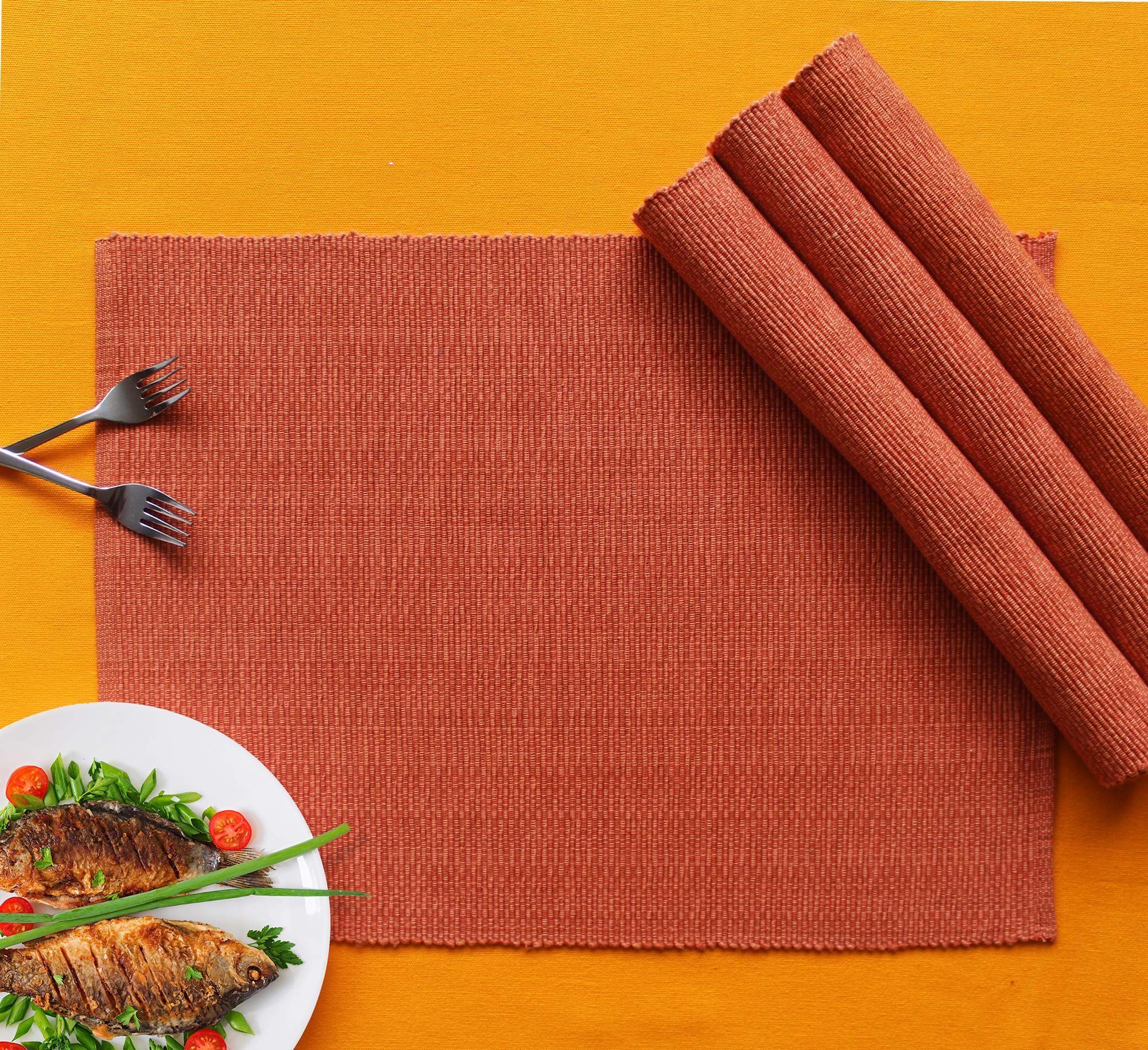 Airwill ? Cotton Dining Table Placemats (Maroon, Pack of 4)