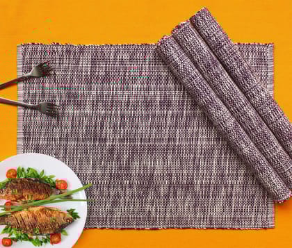 Airwill ? Cotton Dining Table Placemats (Purple, Pack of 4)