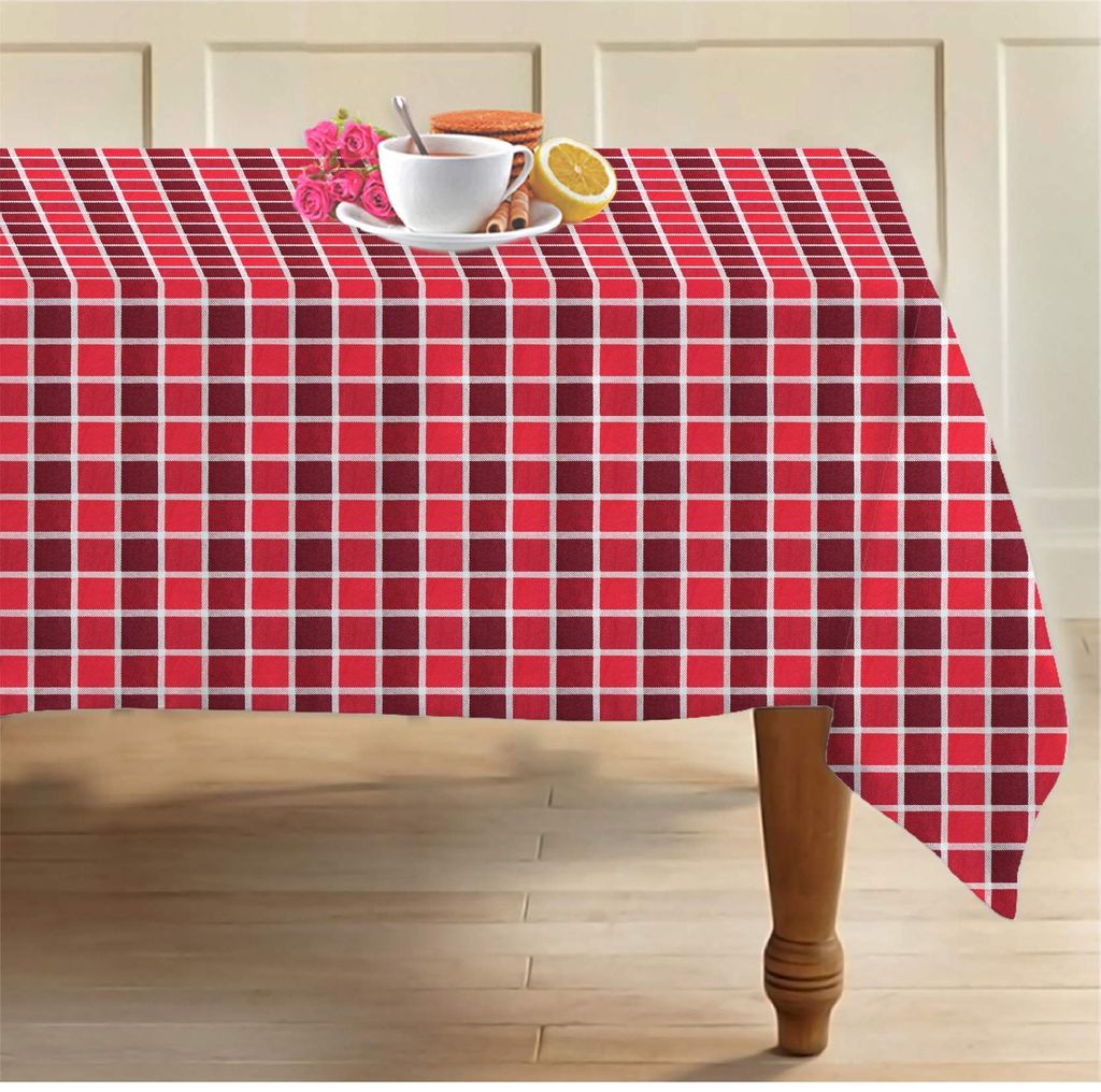 AIRWILL, 100% Cotton Designer Checks Tablecloth/Teapoy Cloth, Sized by 60 inches in Width and 90 inches in Length. Use as 6/8 Seaters, Rectangles Shaped. Pack of 1 Piece. - Towels | Buy online on ZillyBuy