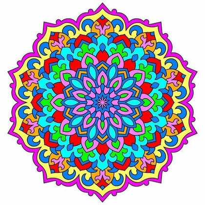 APM Rangoli Waterproof Laminated Floor Sticker in 15X15 inches