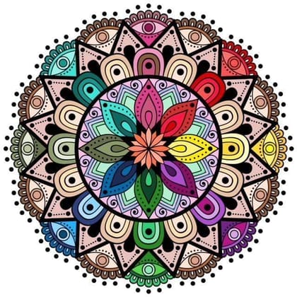 APM Rangoli Waterproof Laminated Floor Sticker in 15X15 inches