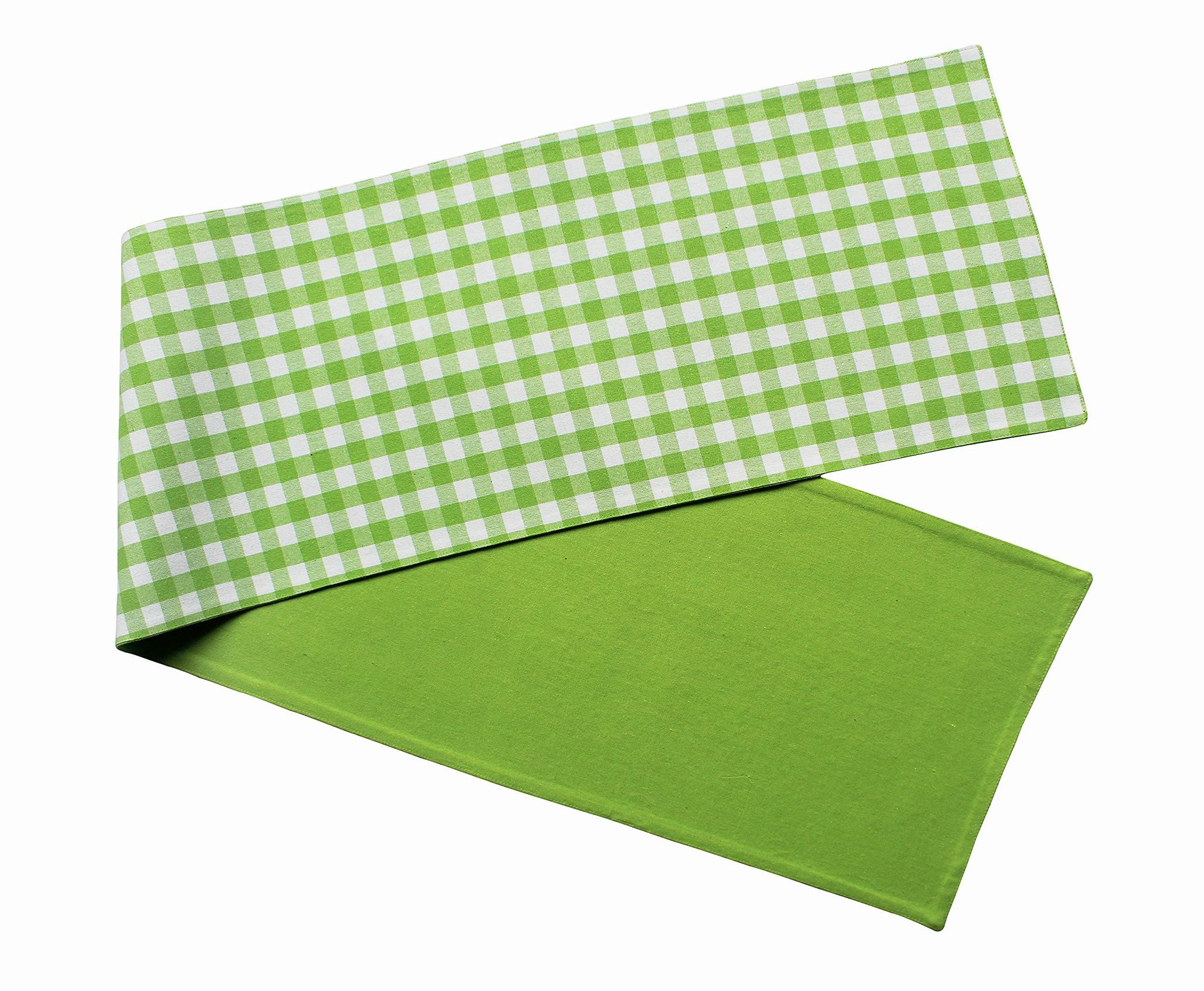 Airwill, Cotton Checkered Pattern Table Runner 30x152cm (Green) - Pack of 1