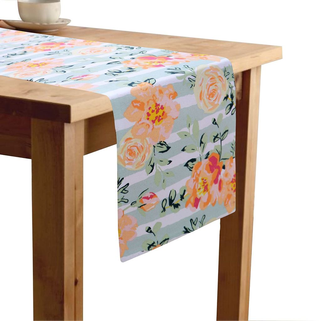Airwill Cotton Floral Pattern Table Runner Length 152cm (Orange, Pack of 1) - Flowers | Buy online on ZillyBuy