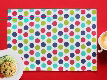 Airwill, Cotton Polka Pattern Dining Table Placemats, 33x48cms (Multicolor) - Pack of 4 pcs