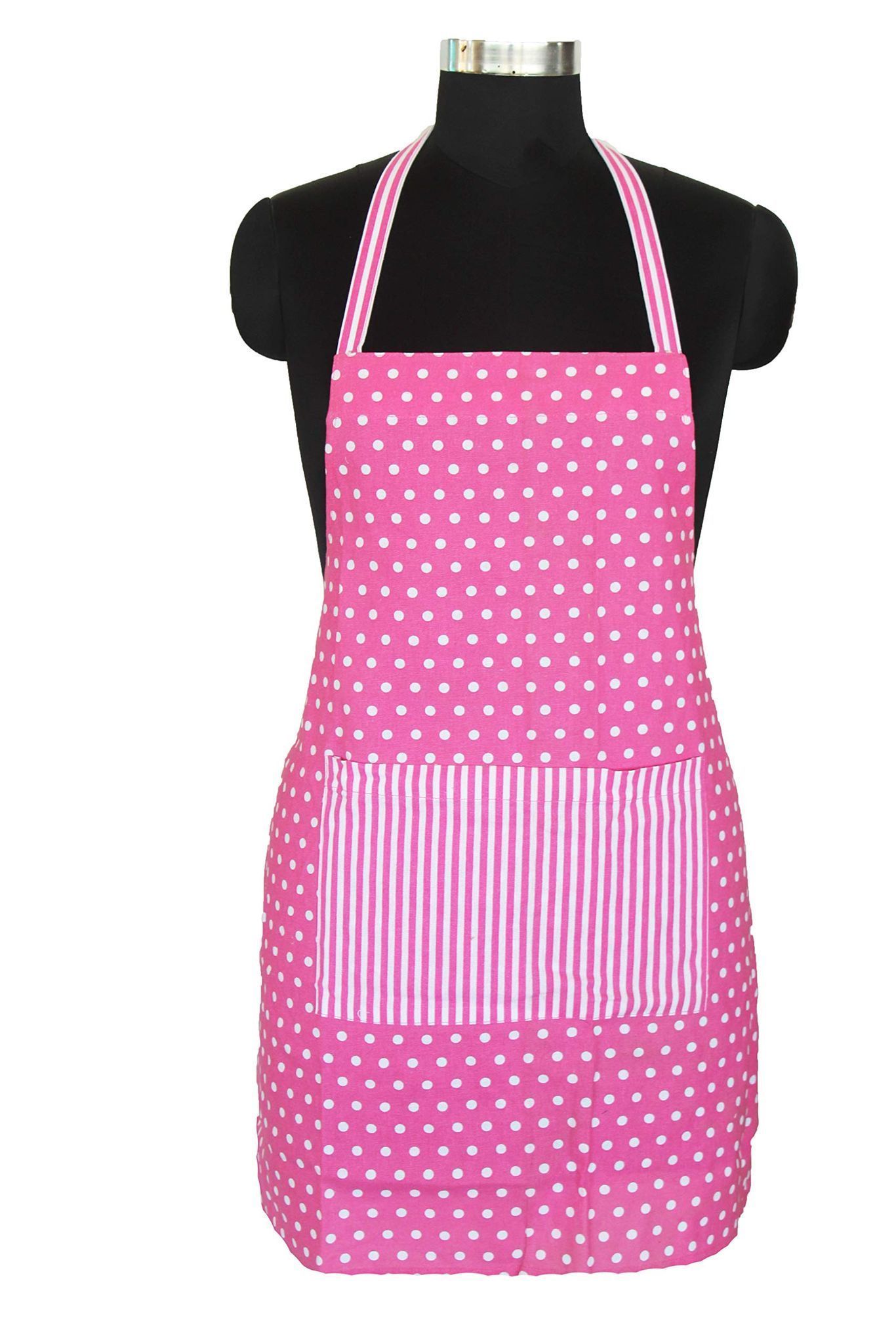 Airwill, 100% Cotton Designer Self Designed Bib Apron, Sized 65cm in Width and 80cm in Length with 2 Long Straps on Both Sides and Adjustable Buckle on Top. Pack of 1 pc