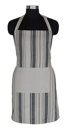 AIRWILL, 100% cotton designer aprons, sized 65cm in width and 80cm in length with 1 center pocket, adjustable buckle on top and 2 long ties on both 2 sides. Pack of 1 piece.