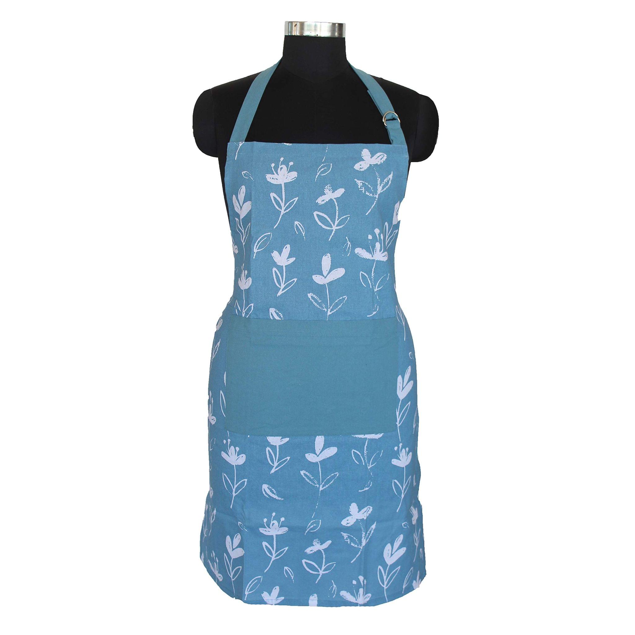 AIRWILL, 100% Cotton Designer Self Designed Bib Apron, Sized 65cm in Width and 80cm in Length with 2 Long Straps on Both Sides and Adjustable Buckle on Top. Pack of 1 pc