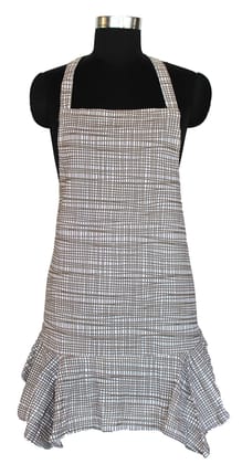 AIRWILL, 100% Cotton Designer Aprons, Sized 65cm in Width and 80cm in Length with 1 Center Pocket, Adjustable Buckle on top and 2 Long Ties on Both 2 Sides. Pack of 1 Piece.