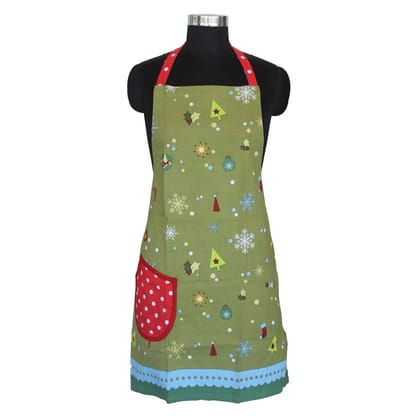 Airwill, 100% Cotton Designer Self Designed Bib Apron, Sized 65cm in Width and 80cm in Length with 2 Long Straps on Both Sides and Adjustable Buckle on Top. Pack of 1 pc