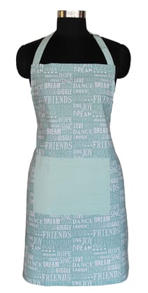 AIRWILL, 100% cotton designer aprons, sized 65cm in width and 80cm in length with 1 center pocket, adjustable buckle on top and 2 long ties on both 2 sides. Pack of 1 piece.