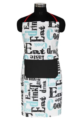 AIRWILL, 100% Cotton Designer Aprons, Sized 65cm in Width and 80cm in Length with 1 Center Pocket, Adjustable Buckle on top and 2 Long Ties on Both 2 Sides. Pack of 1 Piece.