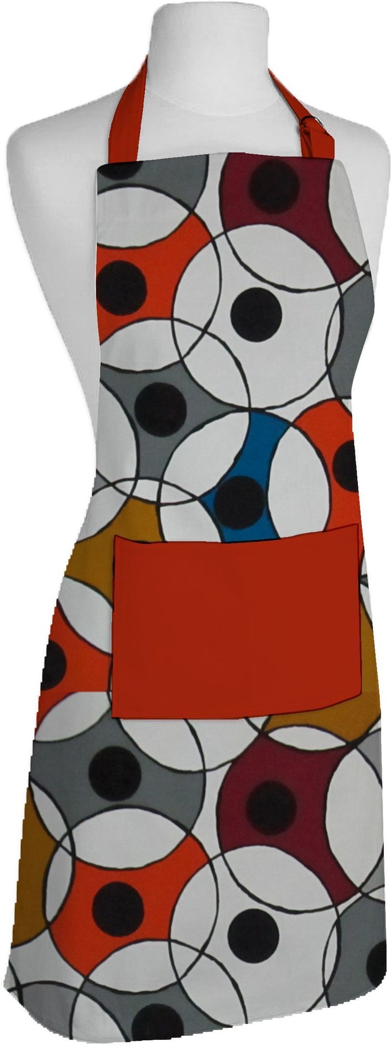 AIRWILL, 100% Cotton Designer Printed Aprons, Sized 65cm in Width & 80cm in Length with 1 Center Pocket, Adjustable Buckle on Top and 2 Long Ties on Both 2 Sides. Pack of 1 piece