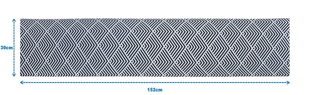 Airwill, Cotton Geometric Pattern Table Runner 30x152cm (Black) - Pack of 1