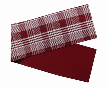 Airwill, Cotton Checkered Pattern Table Runner 30x152cm (Maroon) - Pack of 1