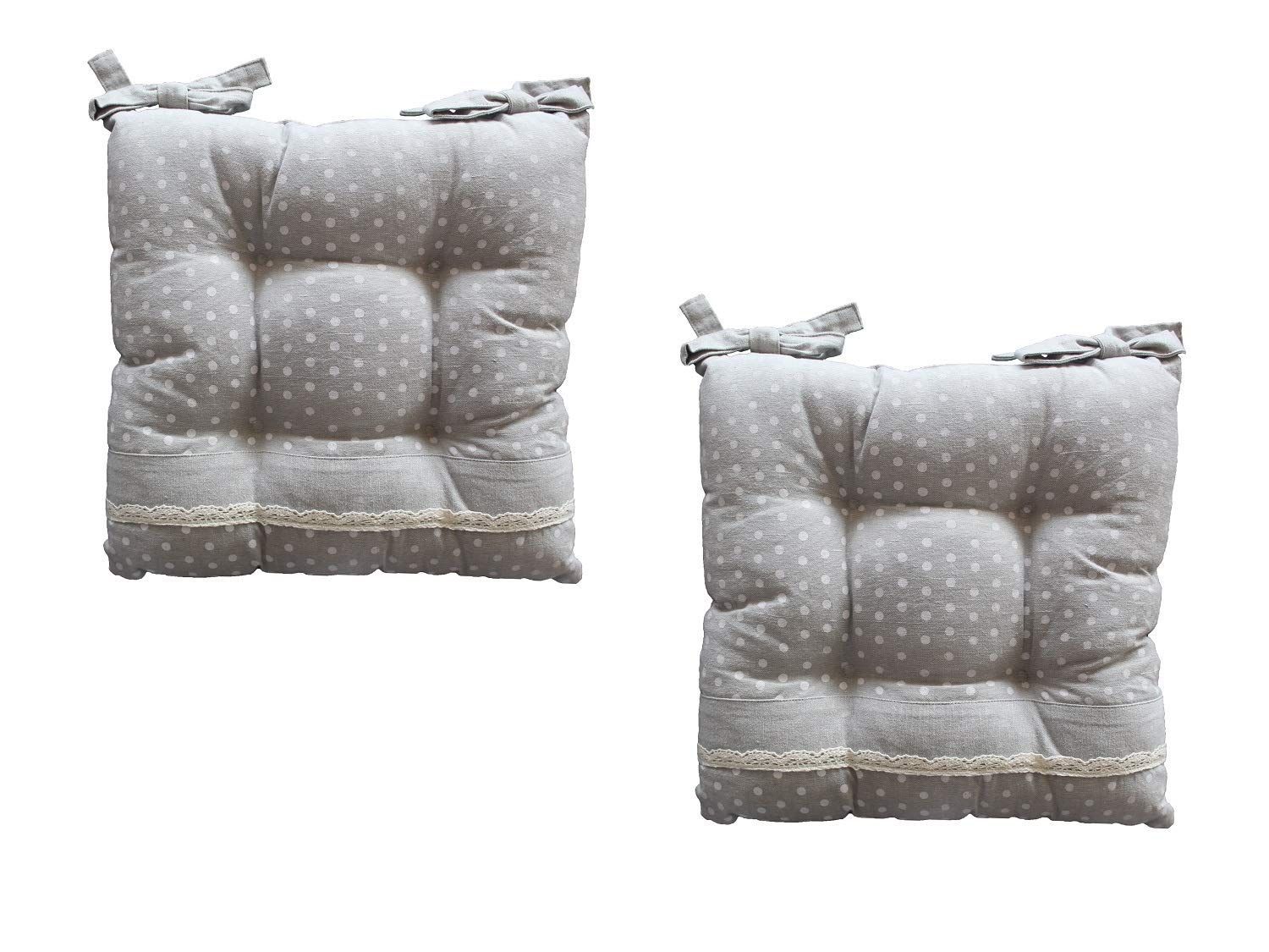 AIRWILL Cotton & Polyfibre ChairCushions/Chairpads Pack of 2 pcs
