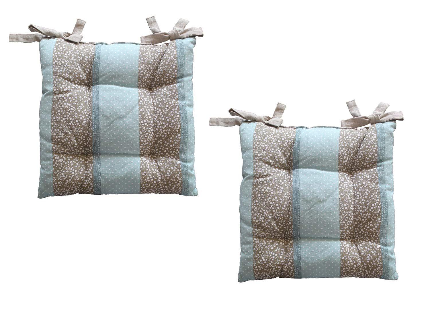 AIRWILL Cotton & Polyfibre ChairCushions/Chairpads Pack of 2 pcs